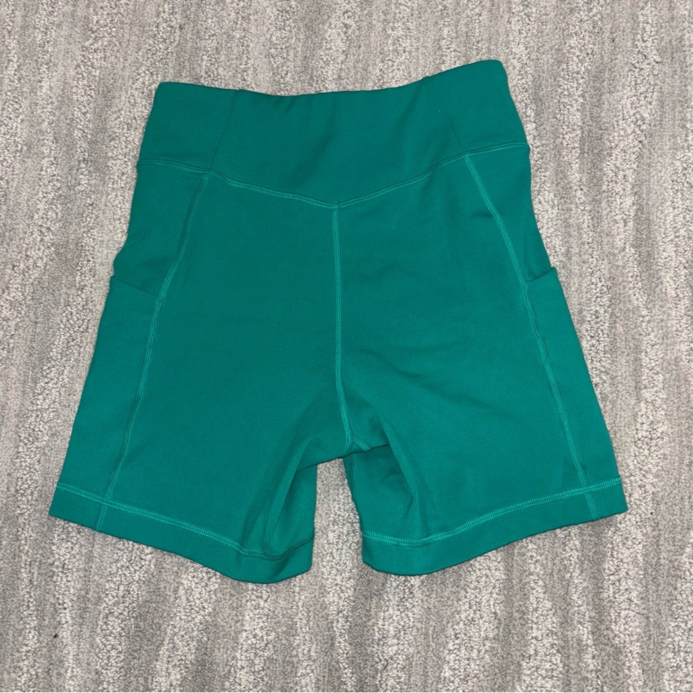 Bad Birdie Women’s Teal Bike Shorts With Pockets Size XS - Picture 2 of 4